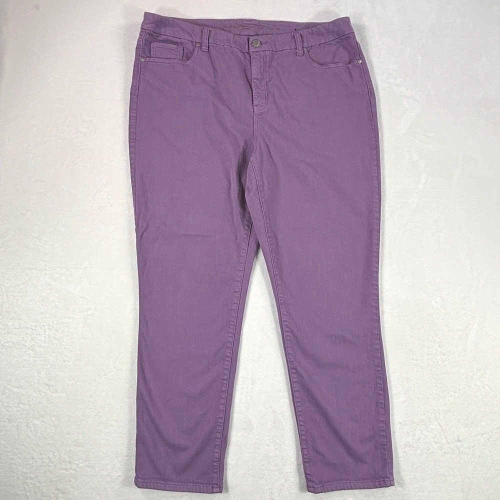 Chico's So Slimming Girlfriend Ankle Pants Purple Size 2.5 L/XL Stretch (18x27)